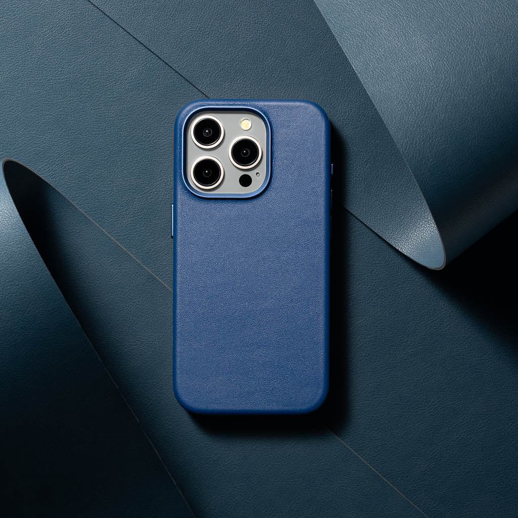 Timeless Luxe Leather Case - Sapphire Blue - iPhone 15 Pro Max