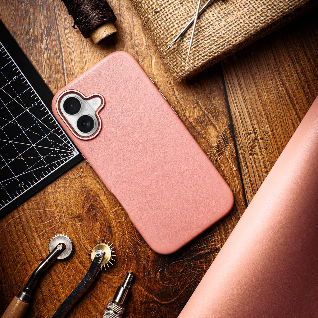 Timeless Luxe Leather Case - Blush Pink - iPhone 16