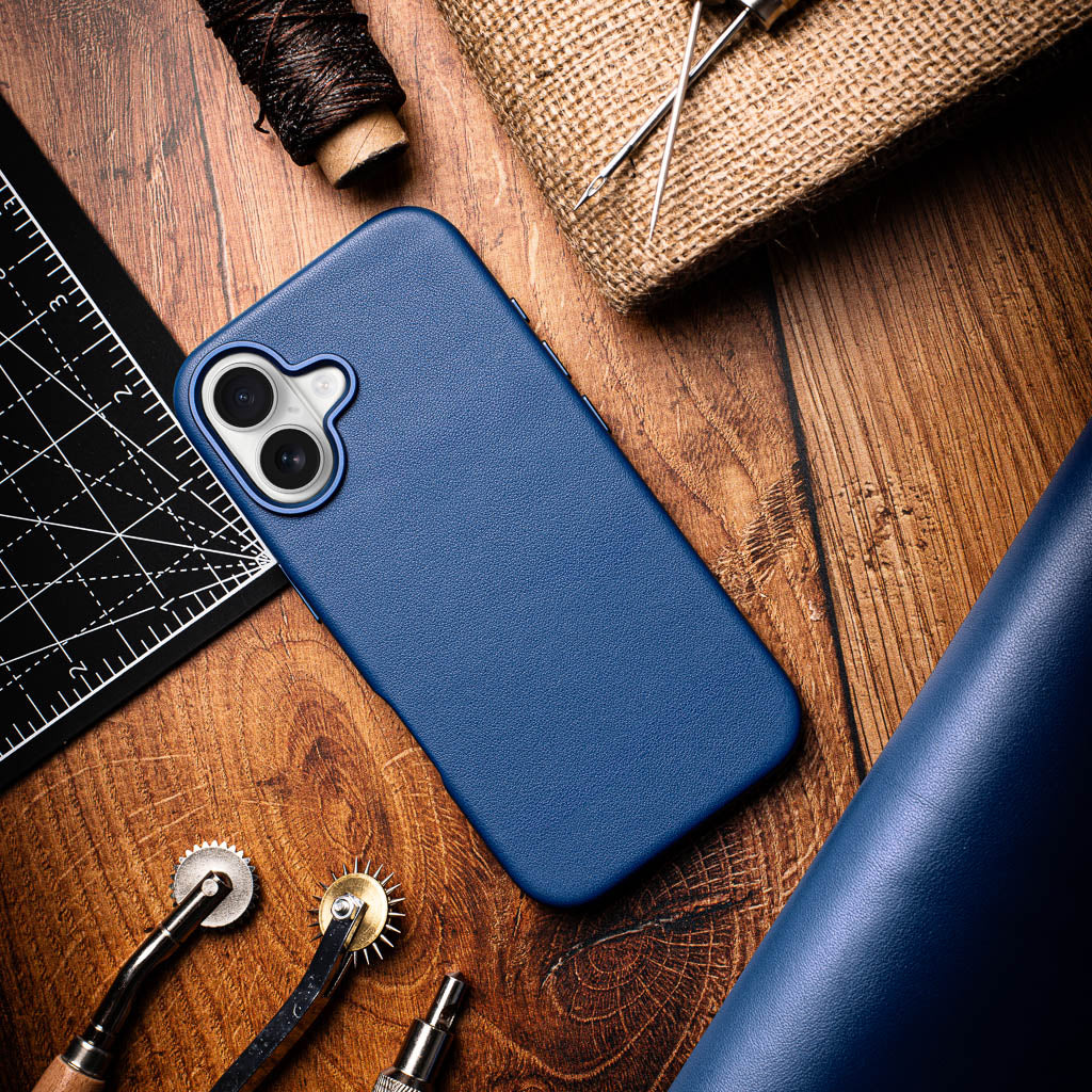 Timeless Luxe Leather Case - Sapphire Blue - iPhone 16 Plus