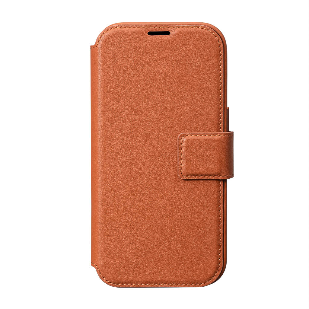 Timeless Luxe Detachable 2-in-1 Leather Wallet Case - Cognac Brown - iPhone 16 Pro