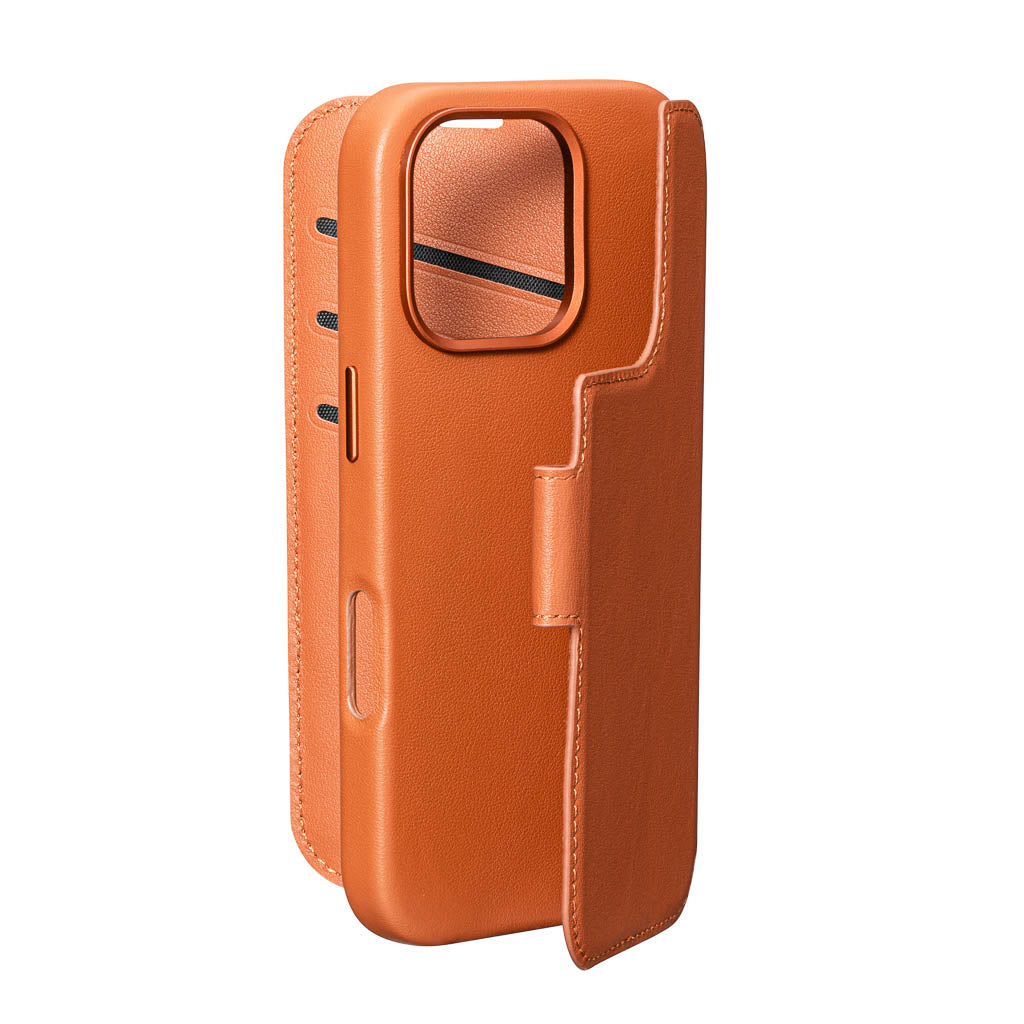 Timeless Luxe Detachable 2-in-1 Leather Wallet Case - Cognac Brown - iPhone 16 Pro