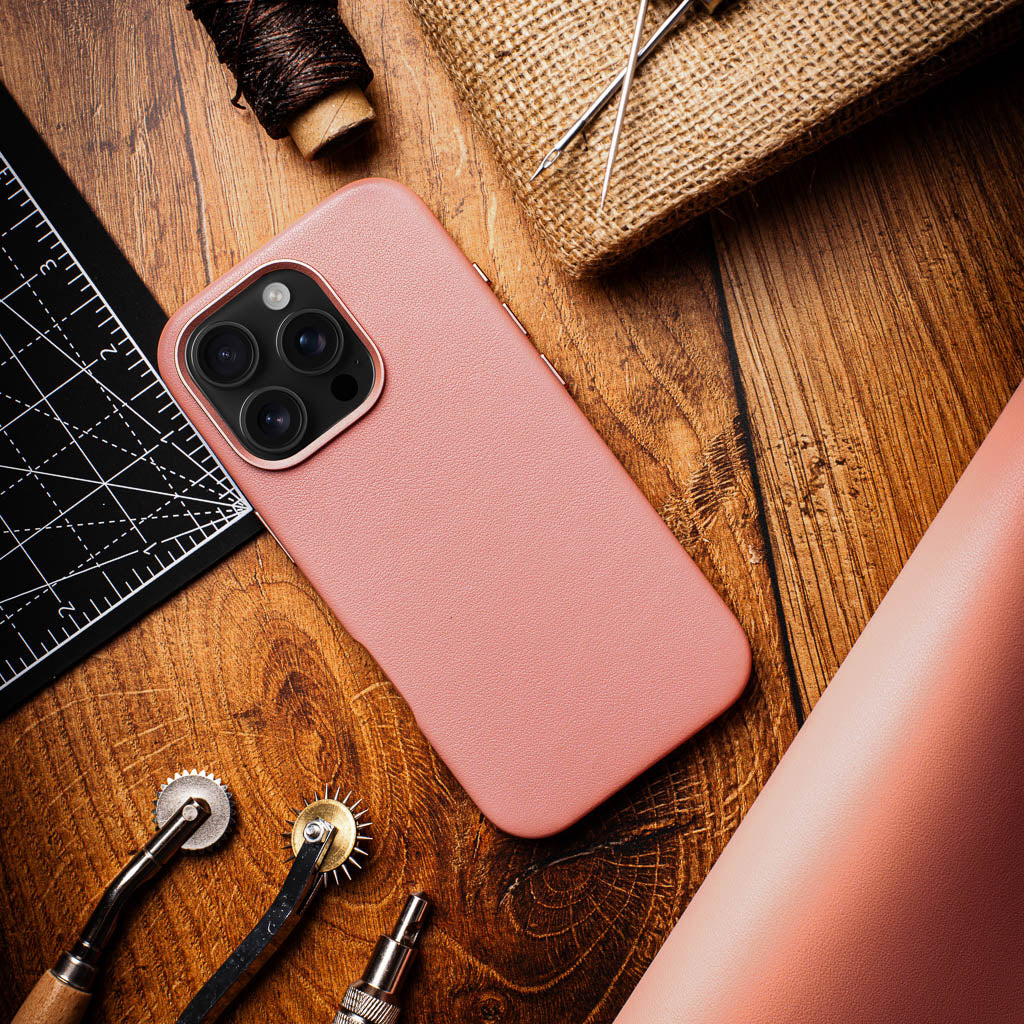 Timeless Luxe Leather Case - Blush Pink - iPhone 16 Pro