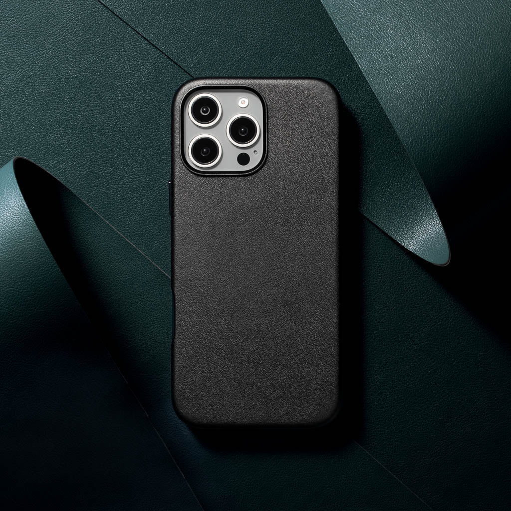 Timeless Luxe Leather Case - Obsidian Black - iPhone 16 Pro