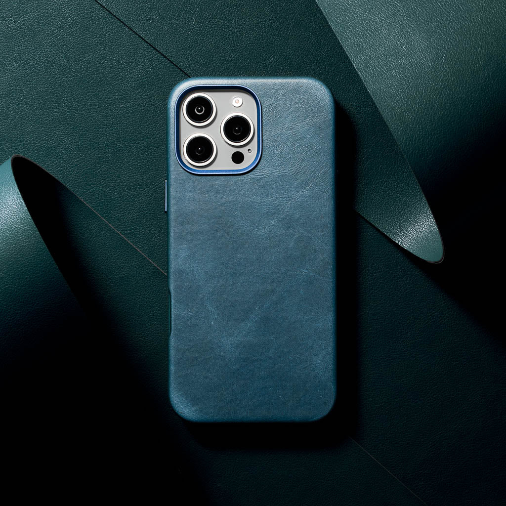 Vintage Luxe Leather Case - Dusk Blue - iPhone 16 Pro