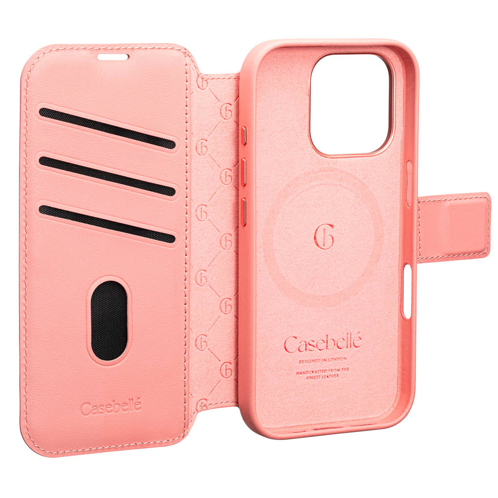 Timeless Luxe Detachable 2-in-1 Leather Wallet Case - Blush Pink - iPhone 16 Pro Max