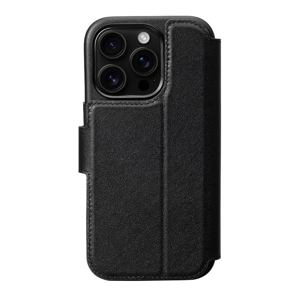 iPhone 16 Pro Max Leather Wallet Case - Detachable 2-in-1 - Timeless Luxe - Obsidian Black iPhone 16 Pro Max Leather Wallet Case - Detachable 2-in-1 - Timeless Luxe - Obsidian Black