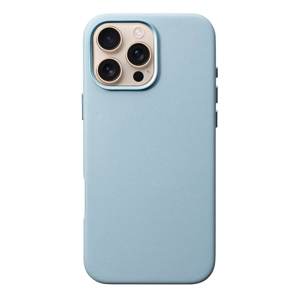 iPhone 16 Pro Max Leather Case Timeless Luxe Light Blue