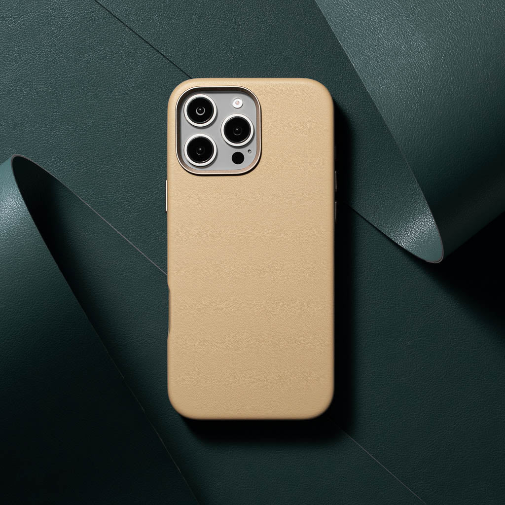 Timeless Luxe Leather Case - Desert Beige - iPhone 16 Pro Max