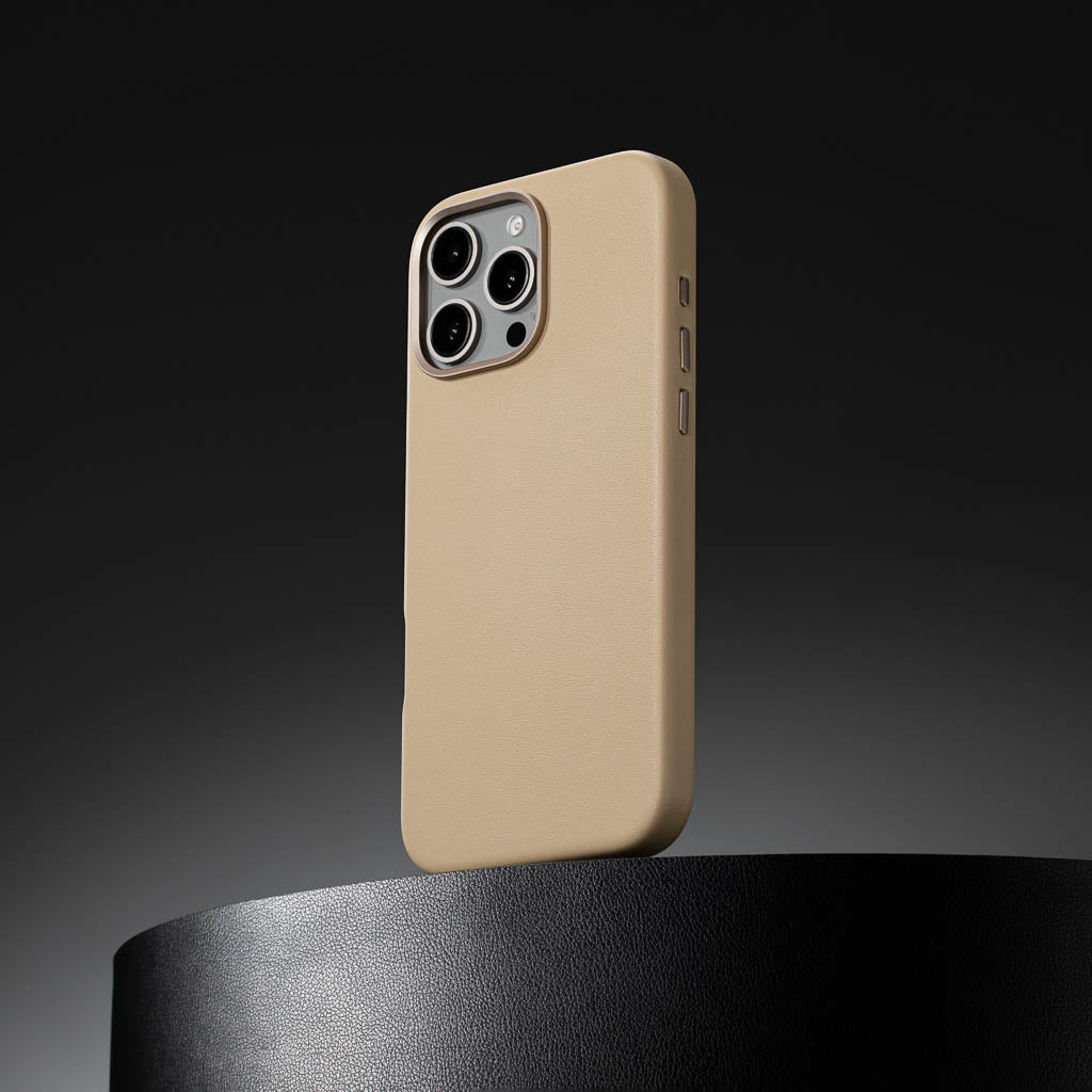 Timeless Luxe Leather Case - Desert Beige - iPhone 16 Pro Max