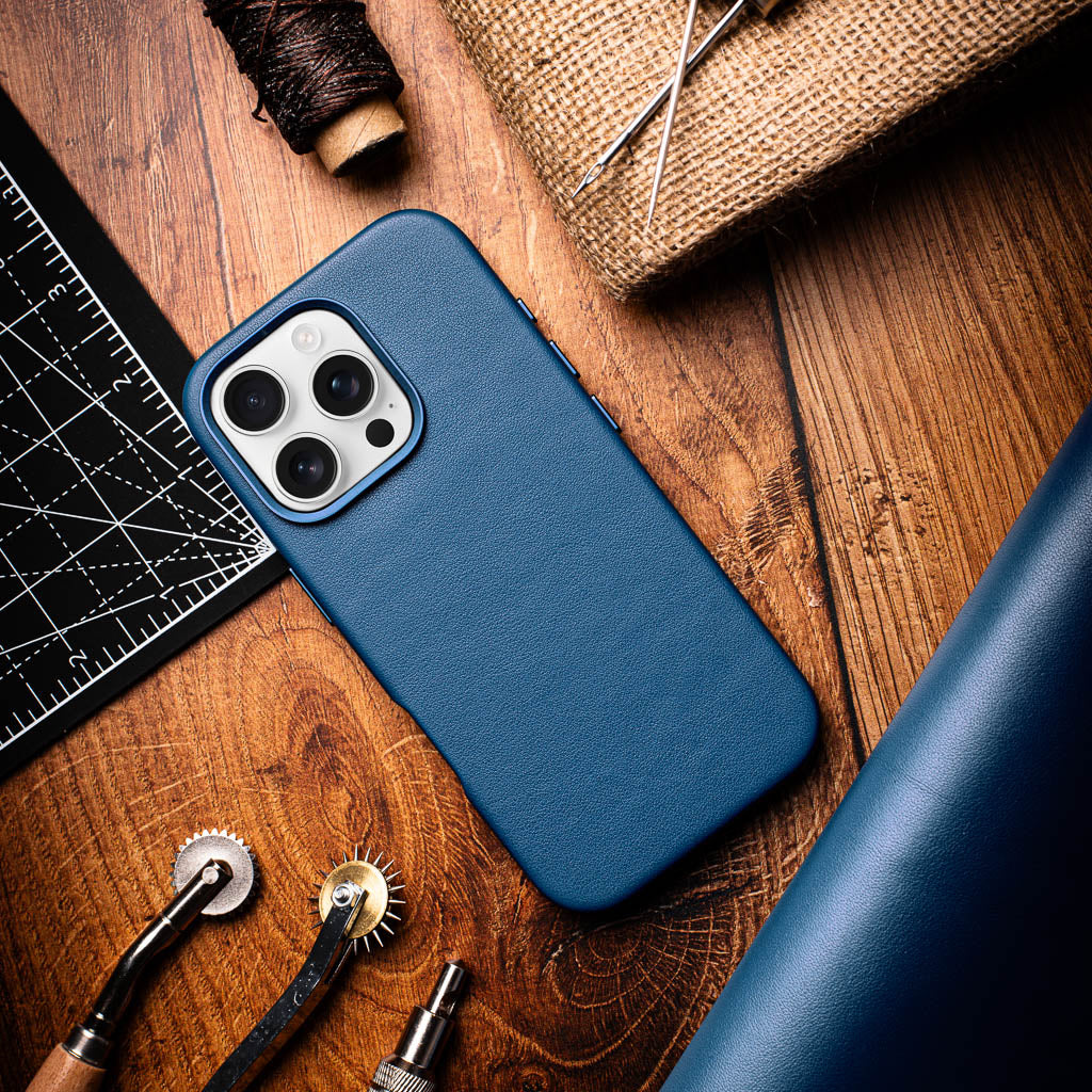 Timeless Luxe Leather Case - Sapphire Blue - iPhone 16 Pro Max