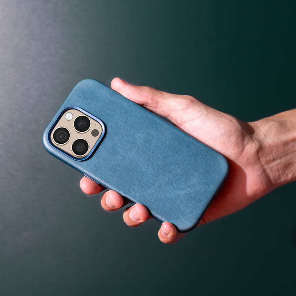 Vintage Luxe Leather Case - Dusk Blue - iPhone 16 Pro Max