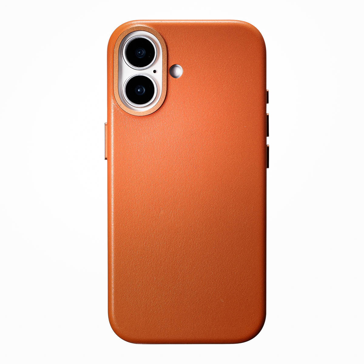 iphone 17 leather case in cognac brown - full-grain Italian leather magsafe case