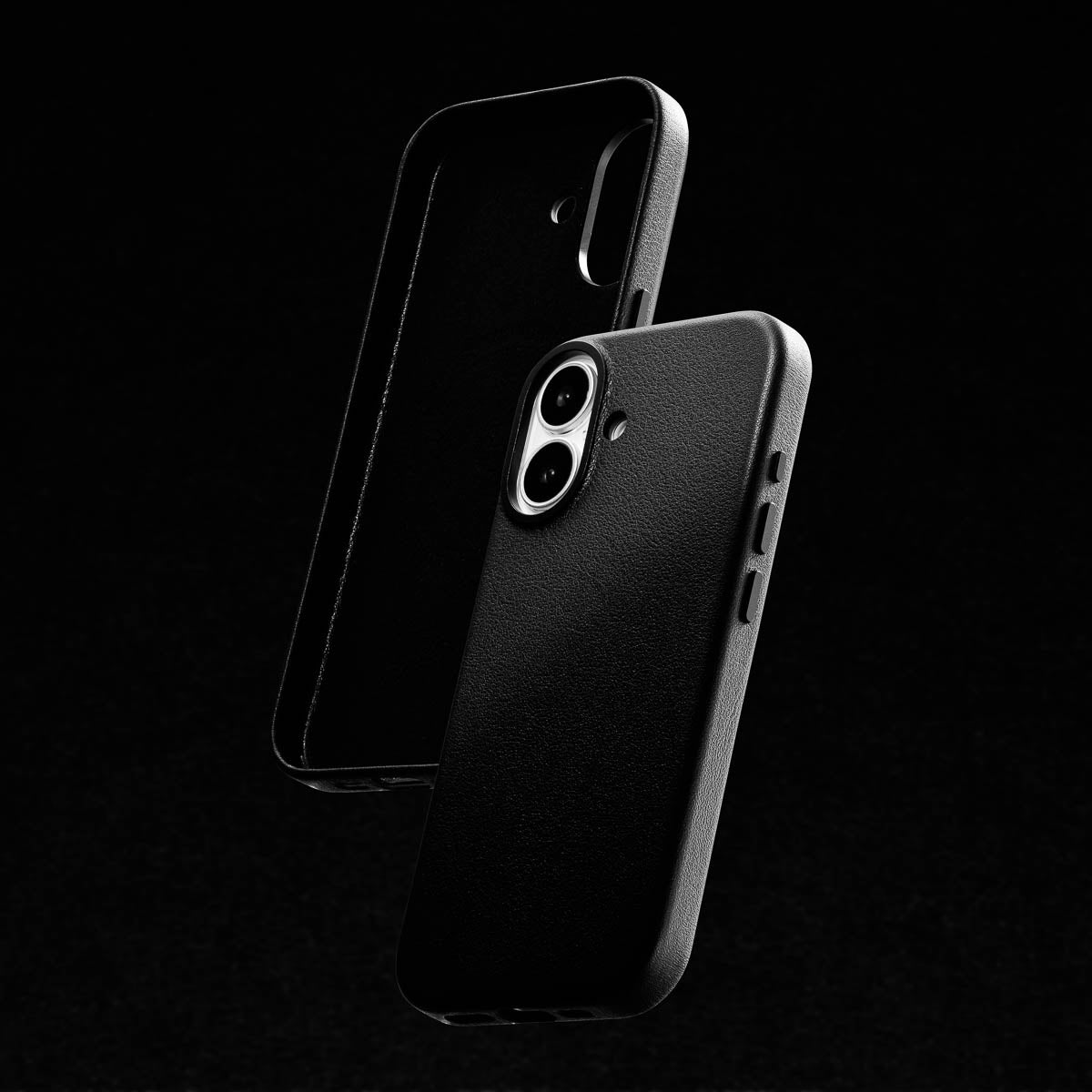 soft suede microfiber interior lining of iphone 17 obsidian black leather case by casebelle
