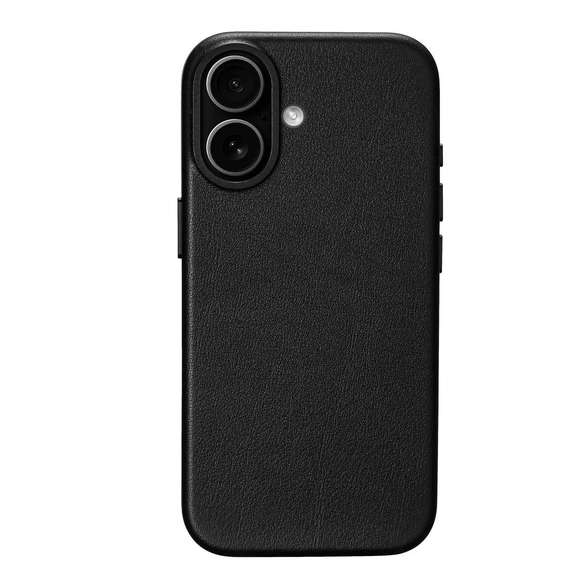 iphone 17 leather case in obsidian black - full-grain Italian leather magsafe case