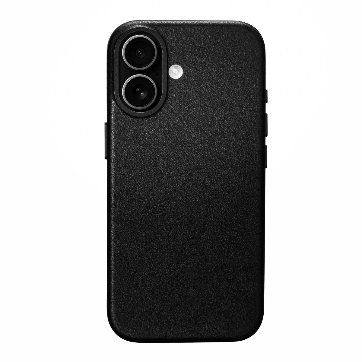 iphone 17 leather case in obsidian black - full-grain Italian leather magsafe case