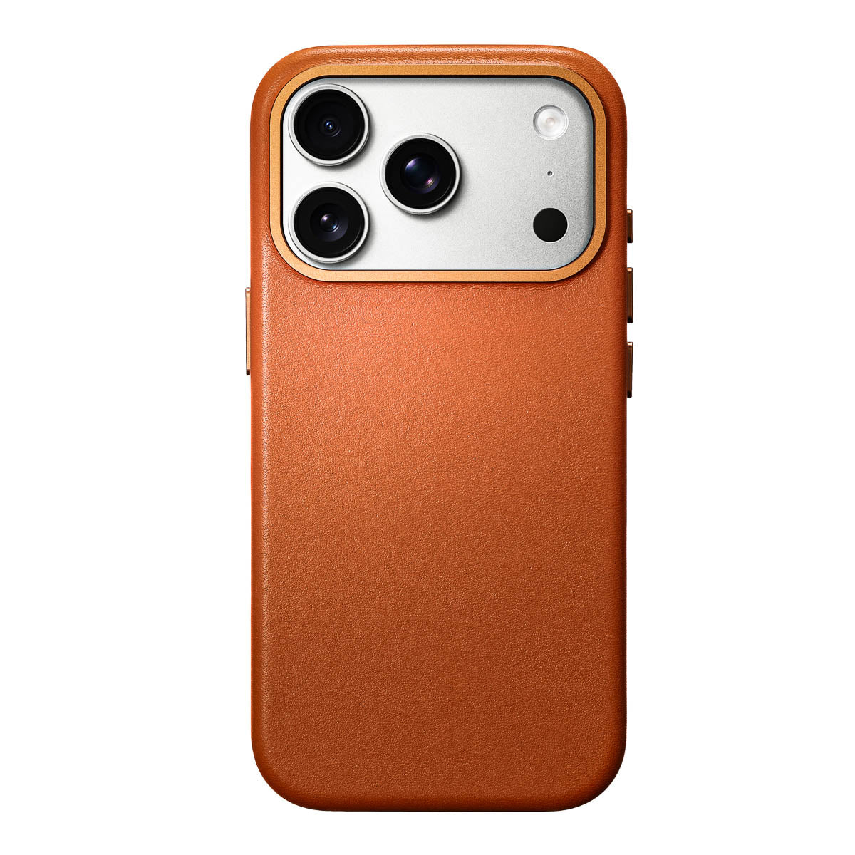 iphone 17 pro leather case in cognac brown - full-grain Italian leather magsafe case