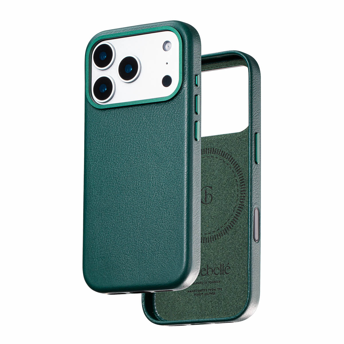 iphone 17 pro leather case in racing green by Casebelle - camera control touch button for improved accessibility