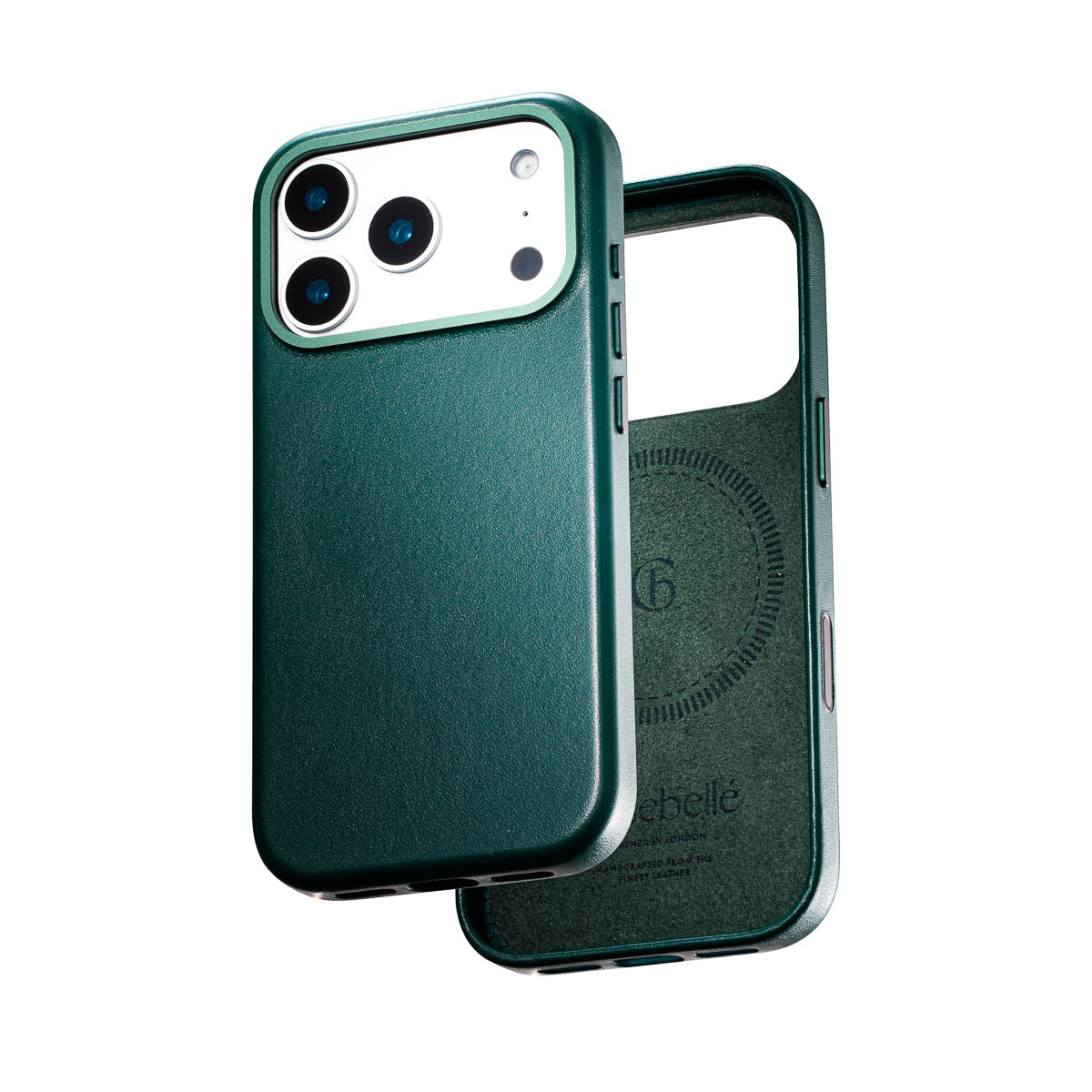 iphone 17 pro max leather case in racing green by Casebelle - camera control touch button for improved accessibility