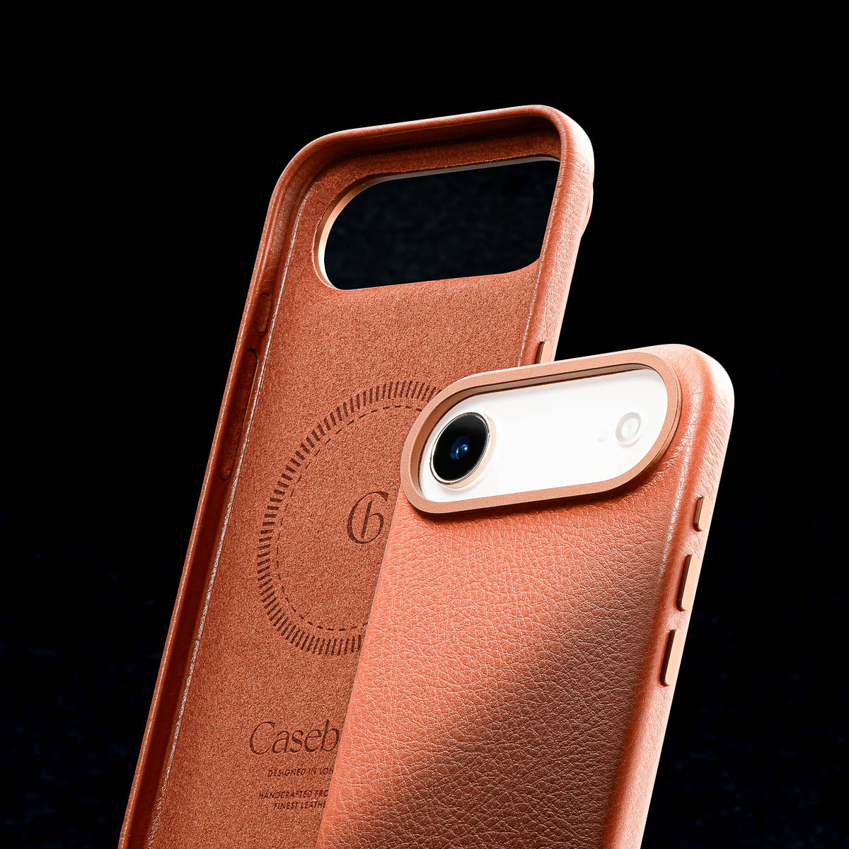 soft suede microfiber interior lining of iphone air max cognac brown leather case by casebelle