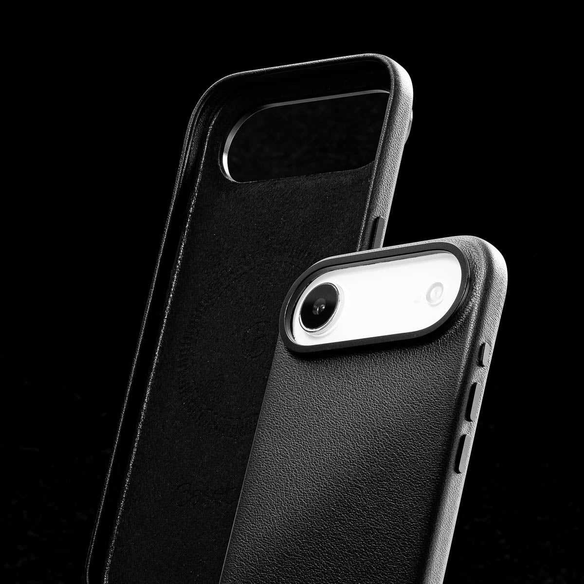 soft suede microfiber interior lining of iphone air max obsidian black leather case by casebelle