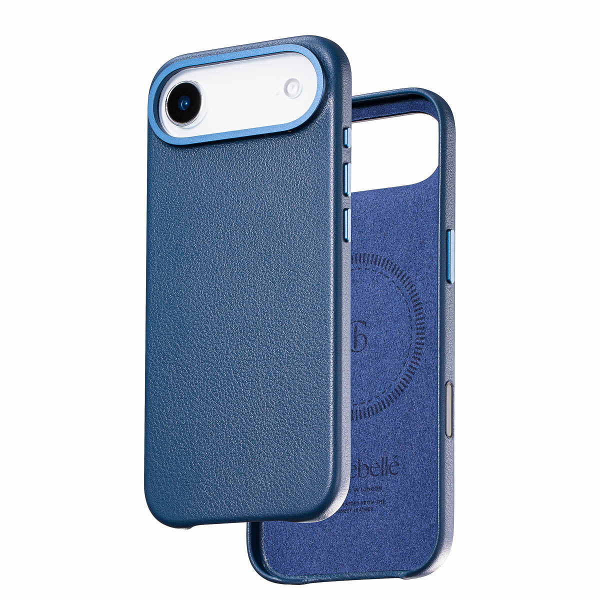 iphone air leather case in steel blue by Casebelle - camera control touch button for improved accessibility