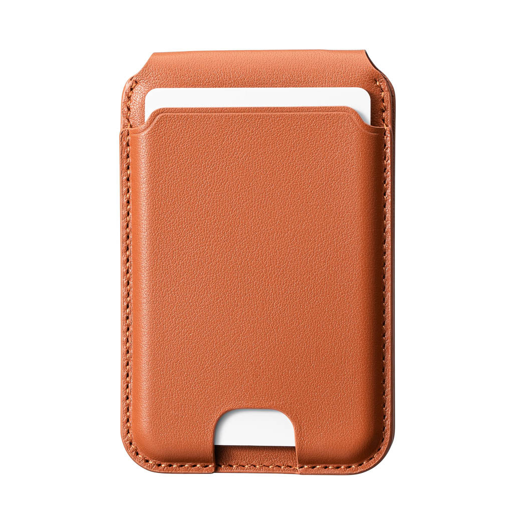 Timeless Luxe - MagSafe Compatible Kickstand Leather Wallet - Cognac Brown