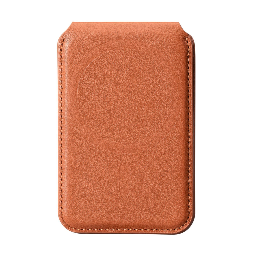 Timeless Luxe - MagSafe Compatible Kickstand Leather Wallet - Cognac Brown