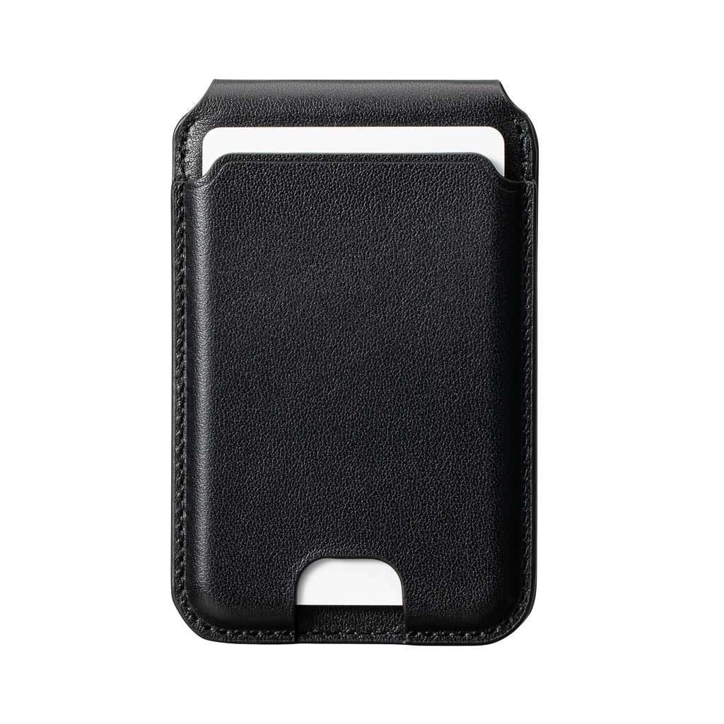 Timeless Luxe - MagSafe Compatible Kickstand Leather Wallet - Obsidian Black