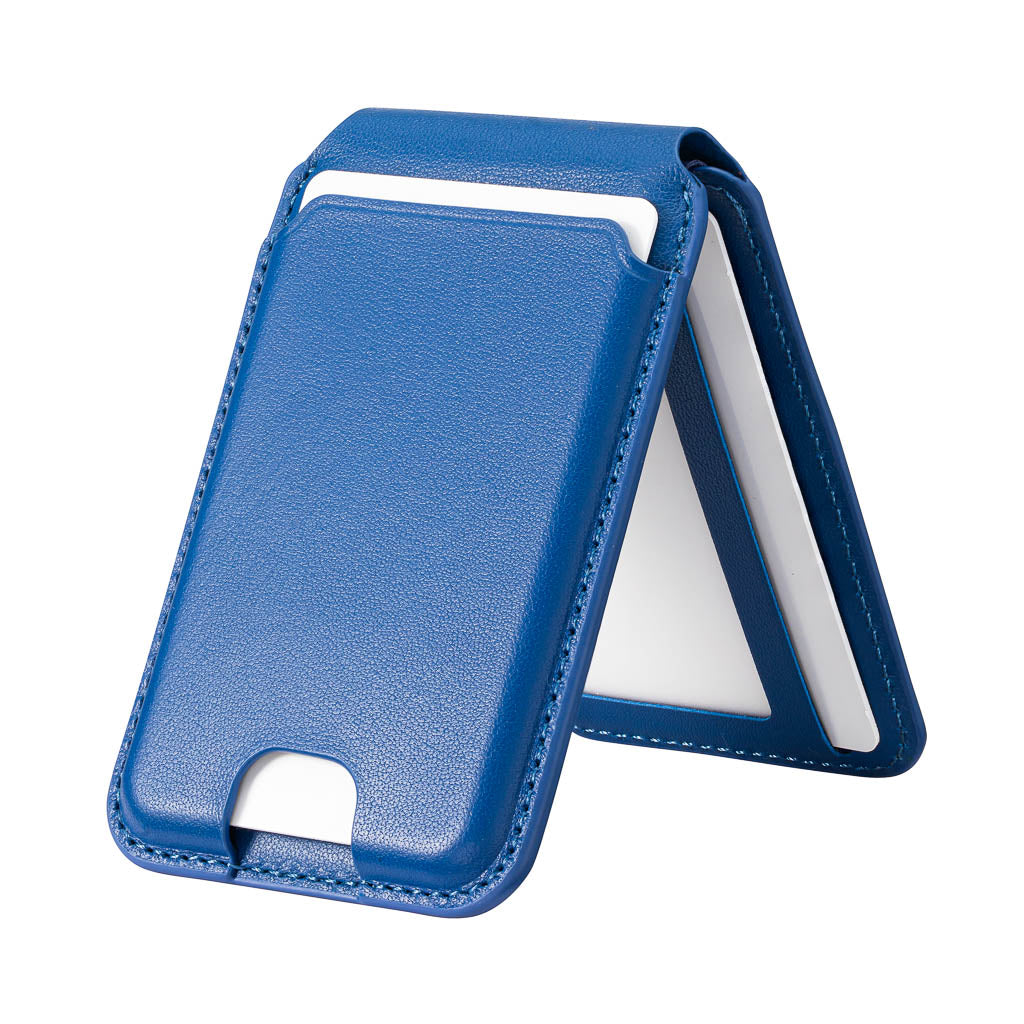 Timeless Luxe - MagSafe Compatible Kickstand Leather Wallet - Sapphire Blue