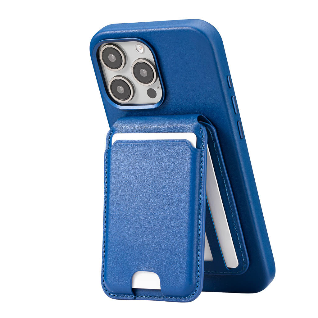 Timeless Luxe - MagSafe Compatible Kickstand Leather Wallet - Sapphire Blue