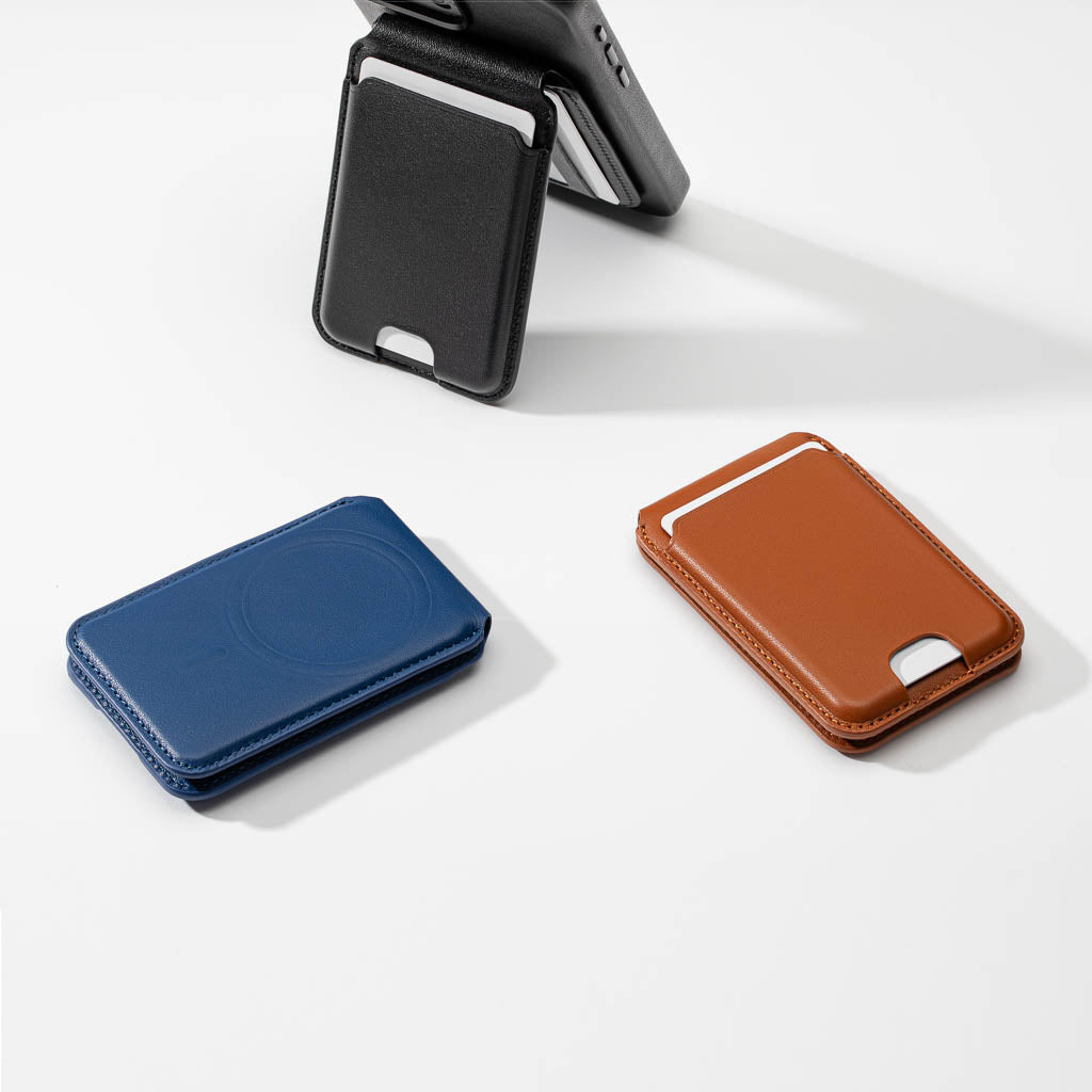 Timeless Luxe - MagSafe Compatible Kickstand Leather Wallet - Sapphire Blue