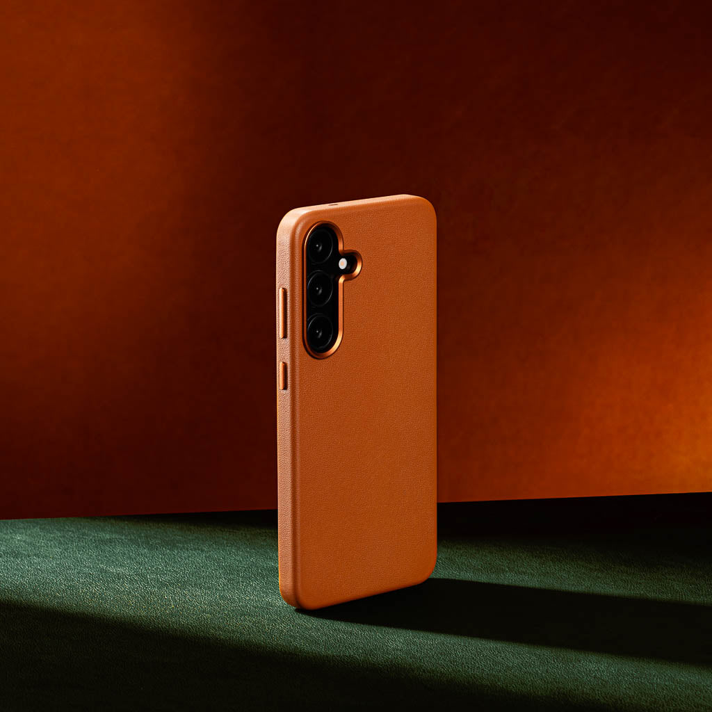 Samsung Galaxy S24 Plus Leather Case - Timeless Luxe - Cognac Brown