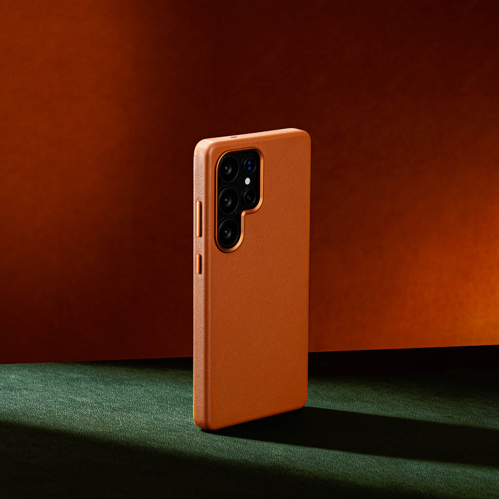 Samsung Galaxy S25 Ultra Leather Case - Timeless Luxe - Cognac Brown