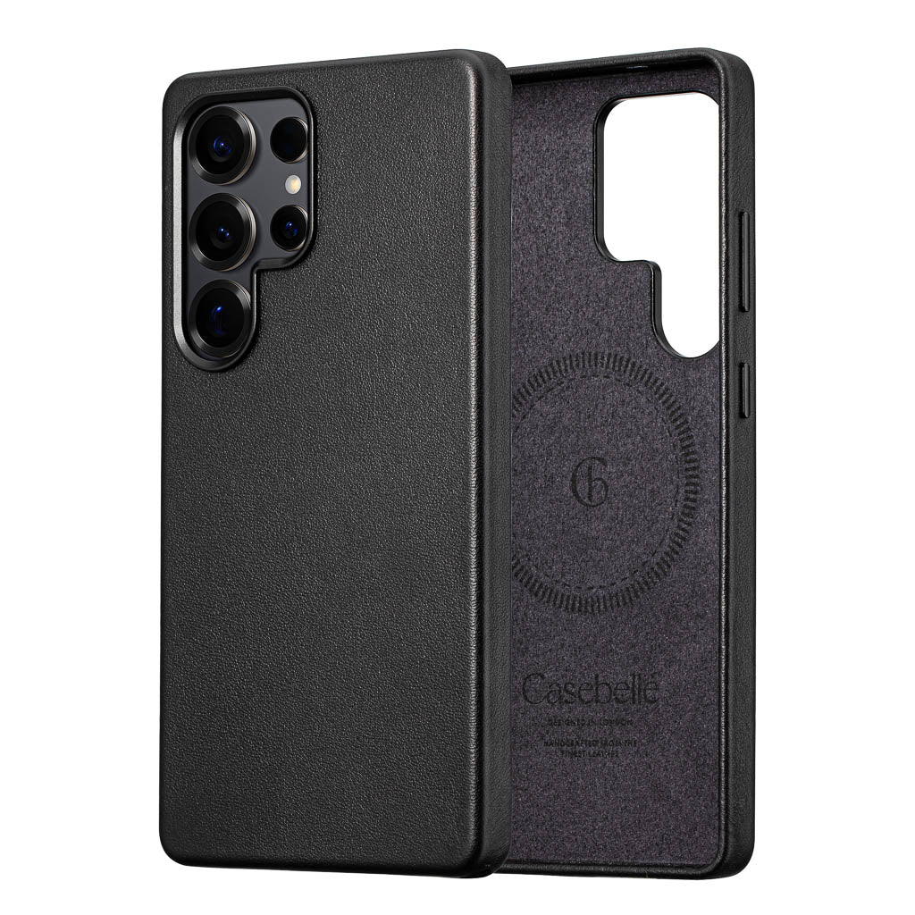 Samsung Galaxy S25 Ultra Leather Case - Timeless Luxe - Obsidian Black