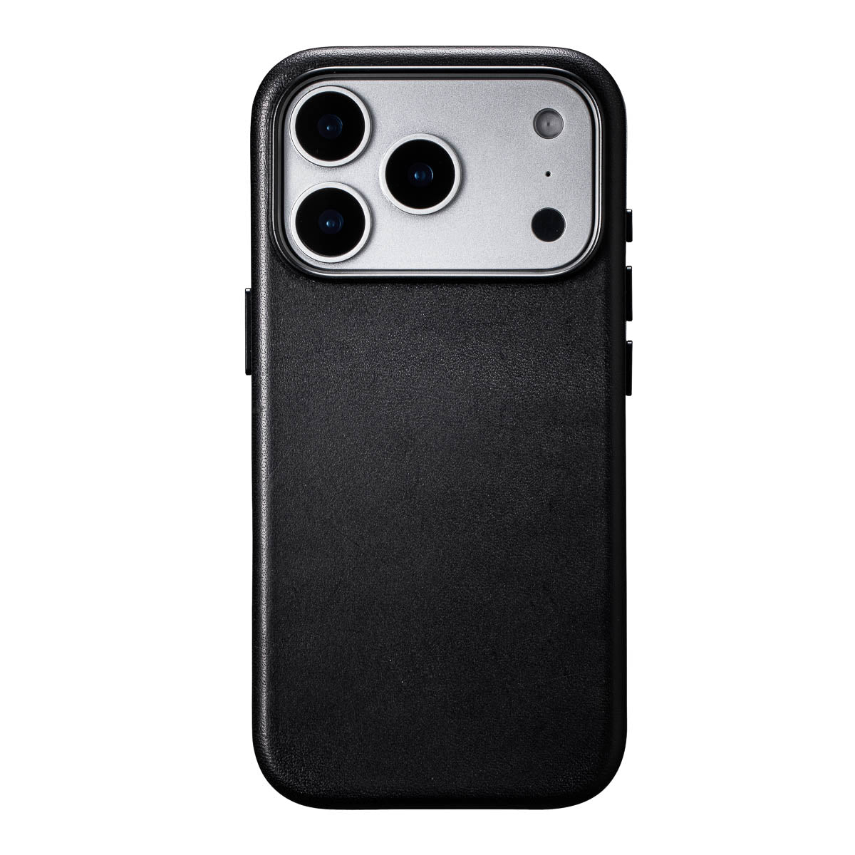 iphone 18 pro leather case in noir black - vegetable-tanned italian vachetta magsafe case by casebelle