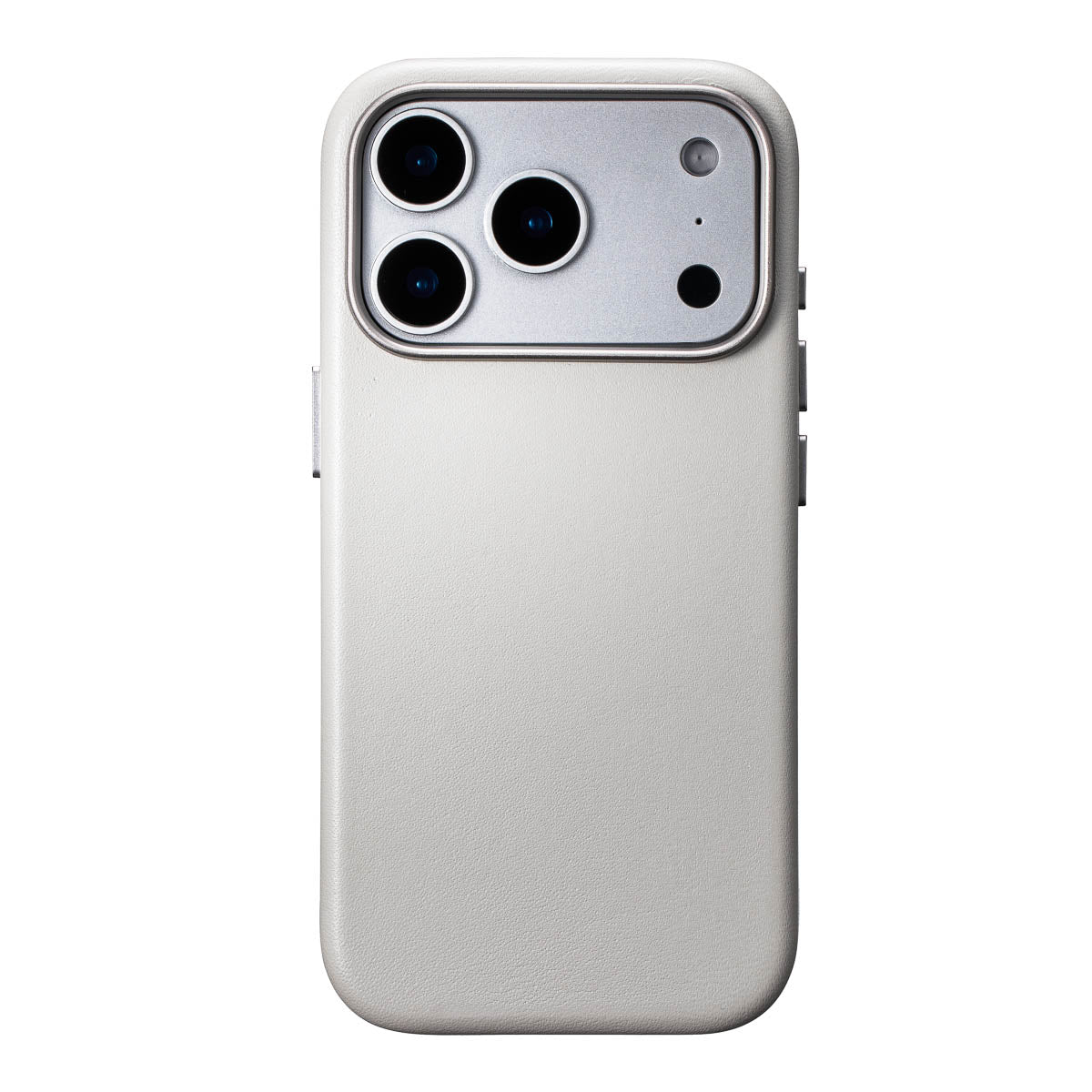 iphone 18 pro leather case in stone grey - full-grain italian nappa magsafe case by casebelle