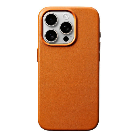 iPhone 15 Leather Case - MagSafe - Cognac Brown