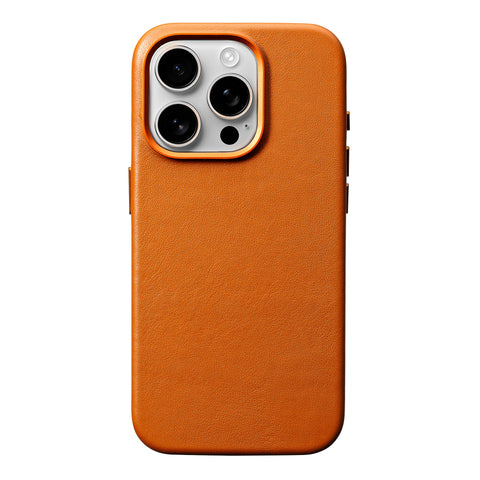 iPhone 15 Plus Leather Case - MagSafe - Cognac Brown
