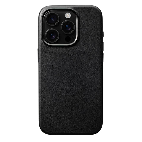 iPhone 15 Plus Leather Case - MagSafe - Obsidian Black
