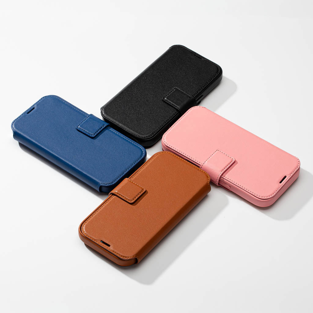 Handmade Leather IPhone 16 Case With Card Slot – Genuine Nappa Leather, Cognac Brown, Works With MagSafe