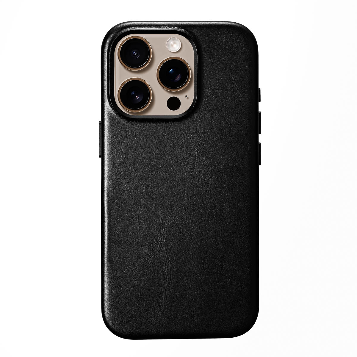 Leather iPhone 16 Pro Case - Obsidian Black | Casebelle