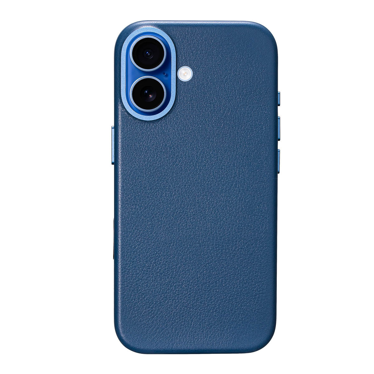 iphone 17 leather case in steel blue - full-grain Italian leather magsafe case