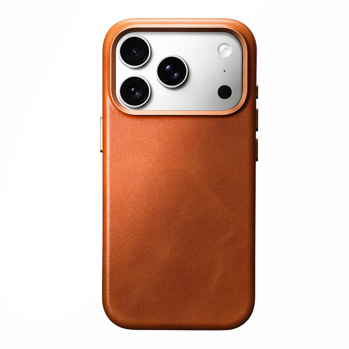 iPhone 17 Pro Leather Case - Vintage Luxe - Amber Brown