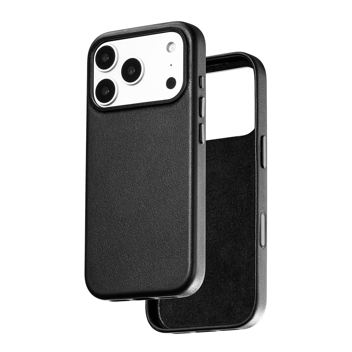 iphone 17 pro leather case in obsidian black by Casebelle - camera control touch button for improved accessibility