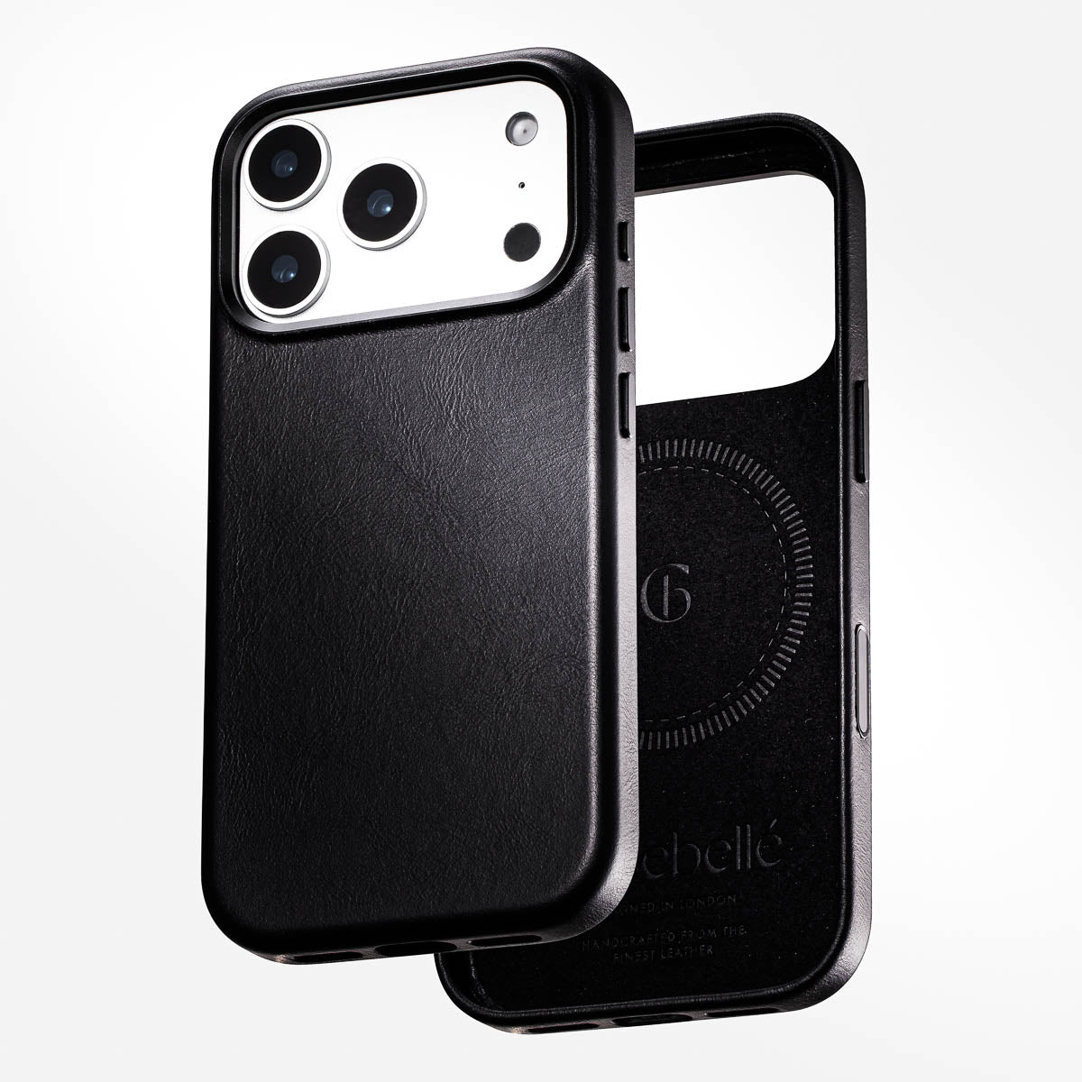 iPhone 17 Pro Max Leather Case - Vintage Luxe - Noir Black