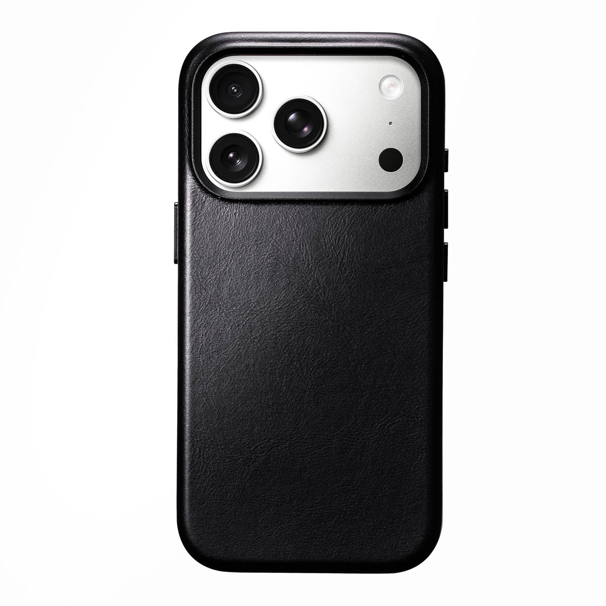 iPhone 17 Pro Max Leather Case - Vintage Luxe - Noir Black