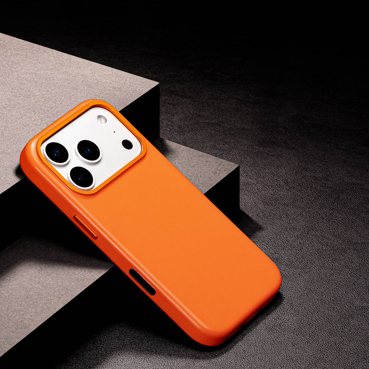 Leather iPhone 17 Pro Max Case - Solar Orange | Casebelle