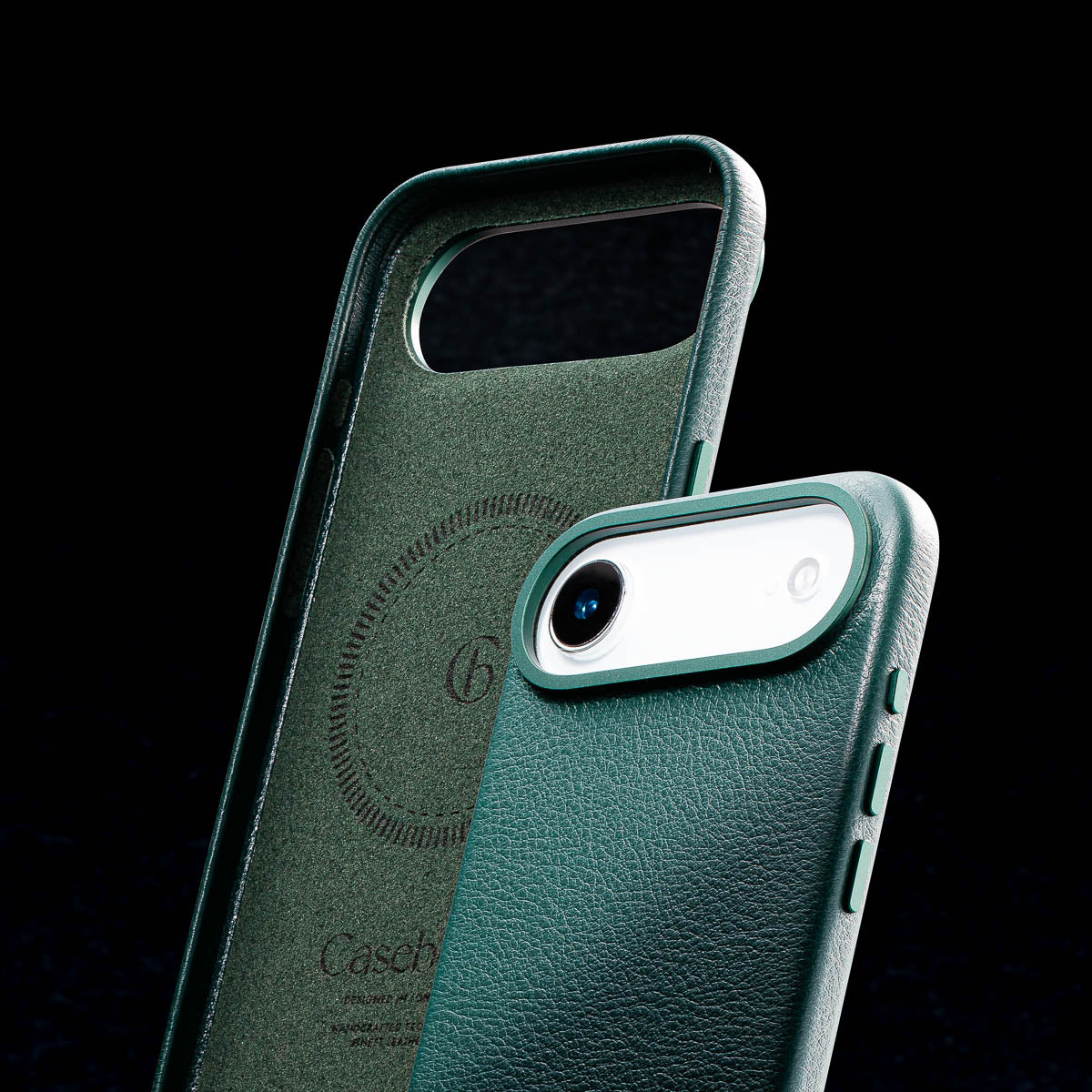 soft suede microfiber interior lining of iphone air max racing green leather case by casebelle