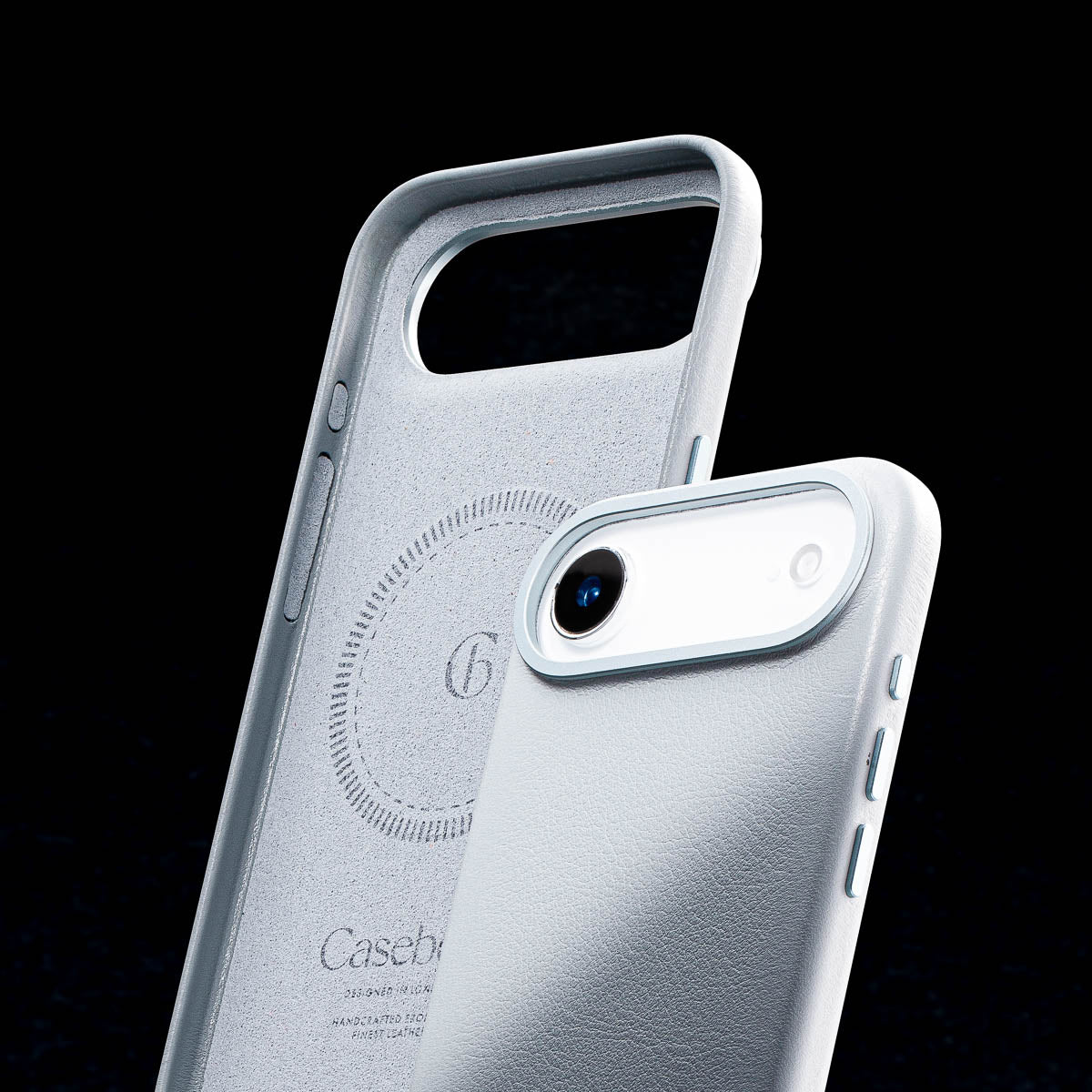 soft suede microfiber interior lining of iphone air max sky blue leather case by casebelle