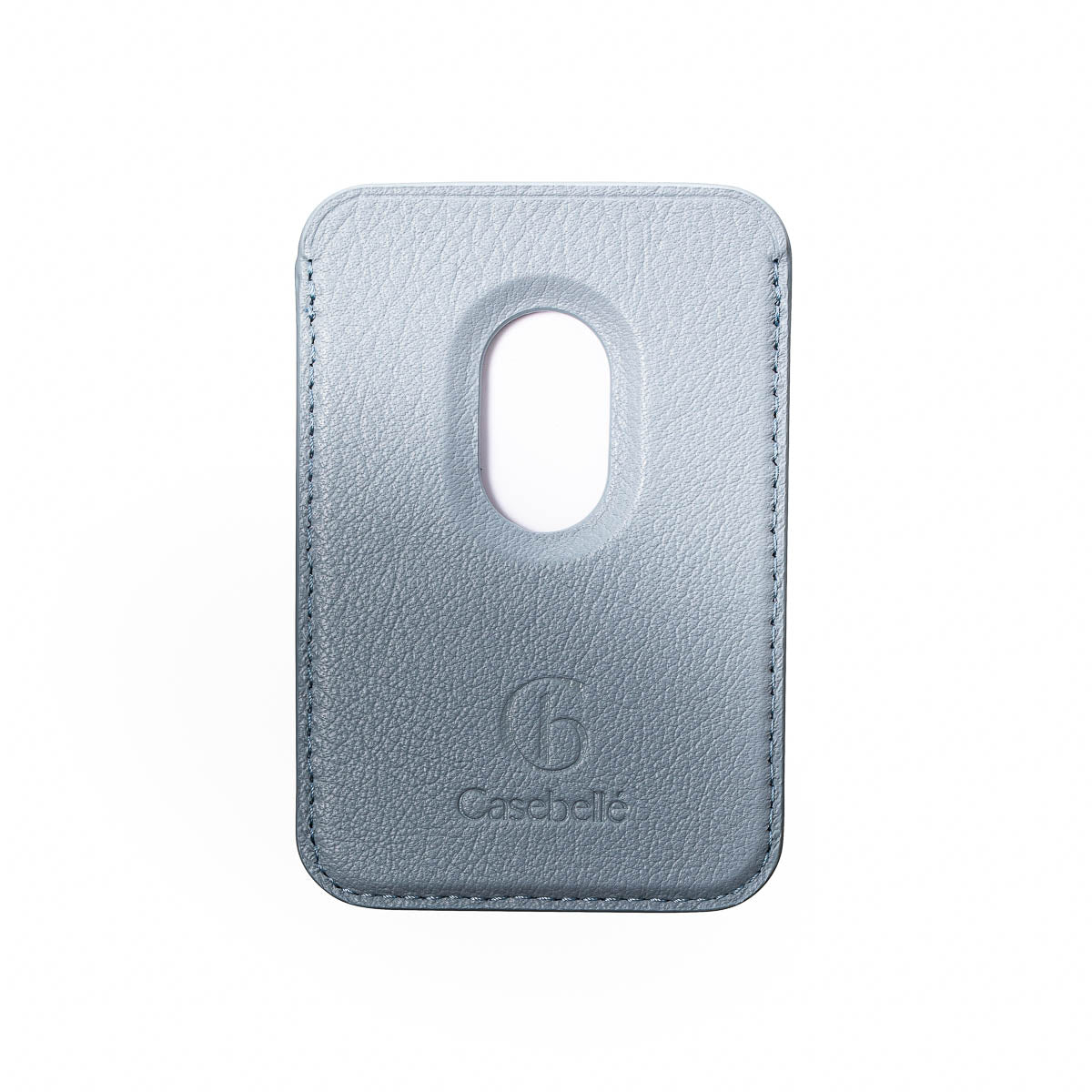 Pale Blue leather MagSafe wallet showing card slot compartment by Casebelle